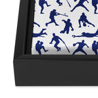 Blue Baseball Players Framed Canvas Print Gallery Image 3