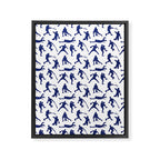 Blue Baseball Players Framed Canvas Print Gallery Image 8
