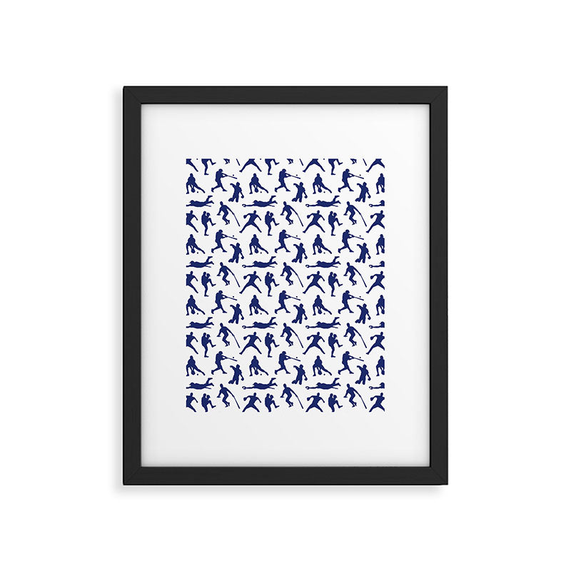 Blue Baseball Players Framed Art Print Gallery Image 6