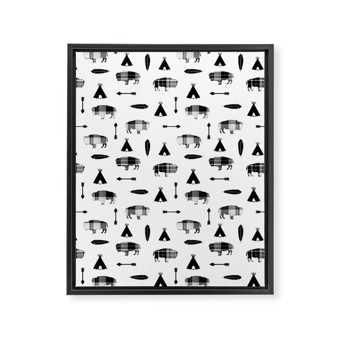 Buffalo Tribe Framed Canvas Print Gallery Image 1