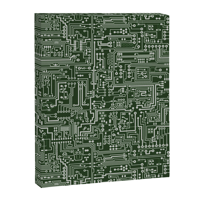 Circuit Board // Green & Silver Canvas Print Gallery Image 1