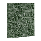 Circuit Board // Green & Silver Canvas Print Gallery Image 8