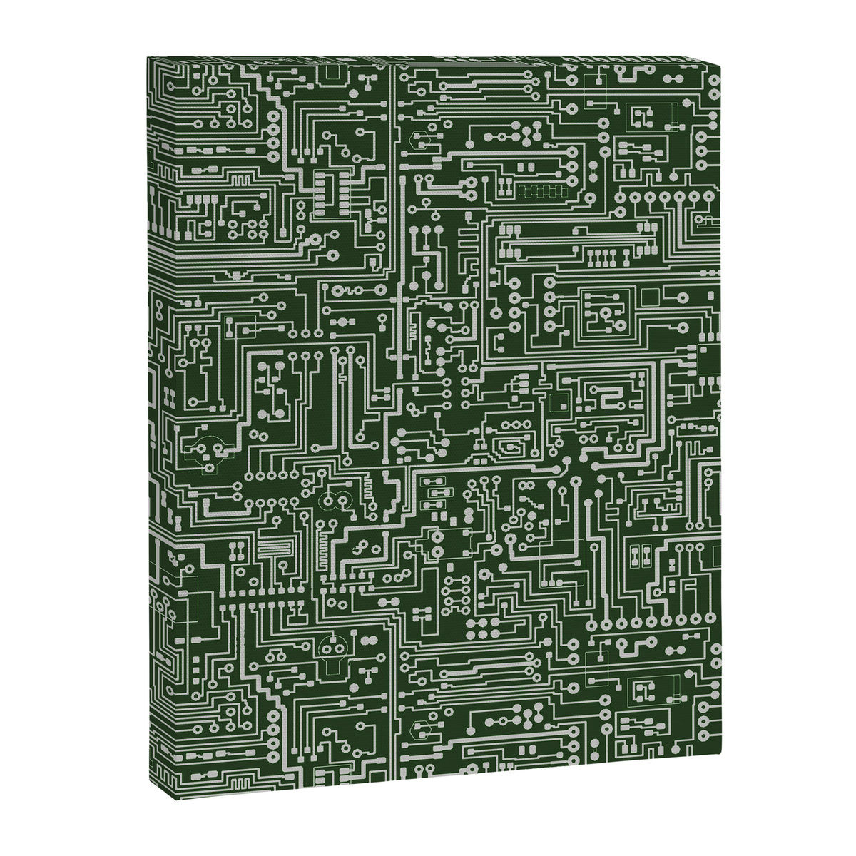 Circuit Board // Green & Silver Canvas Print Gallery Image 8