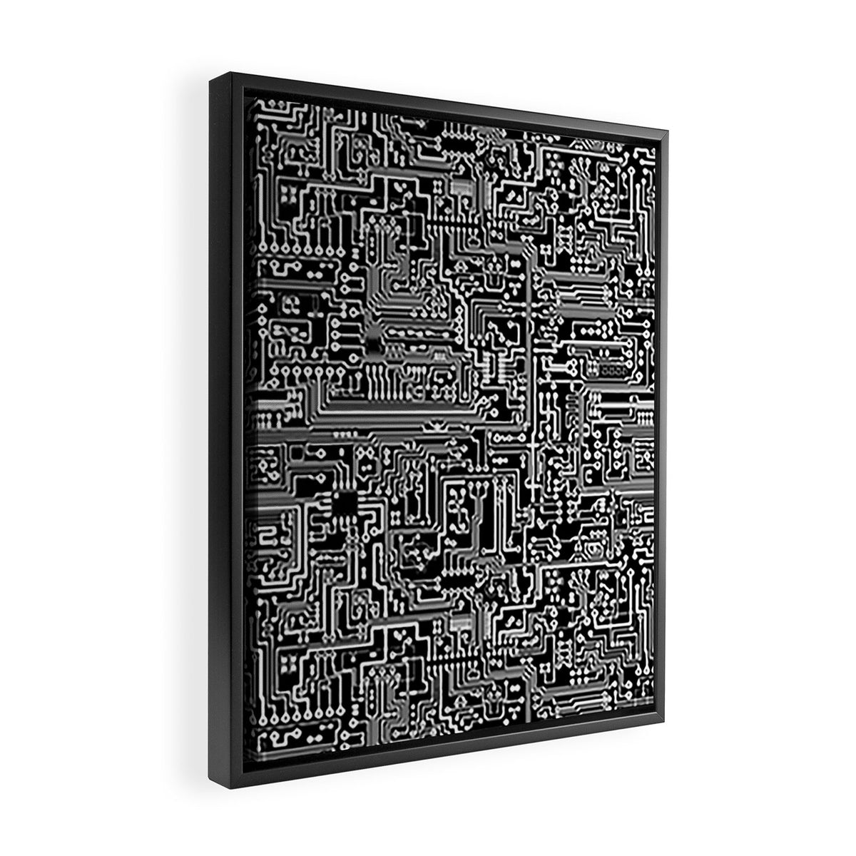 Circuit Board on Black Framed Canvas Print Gallery Image 2