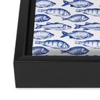 Dark Blue Fish Framed Canvas Print Gallery Image 3