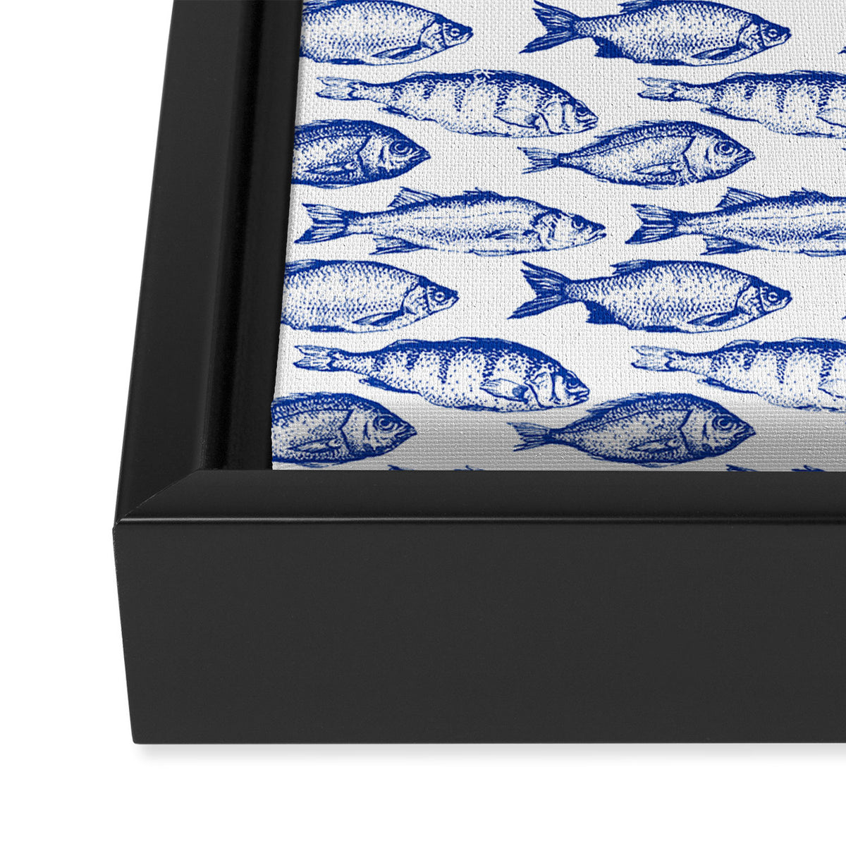 Dark Blue Fish Framed Canvas Print Gallery Image 3