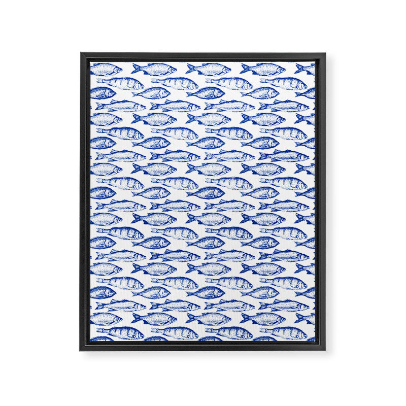 Dark Blue Fish Framed Canvas Print Gallery Image 8