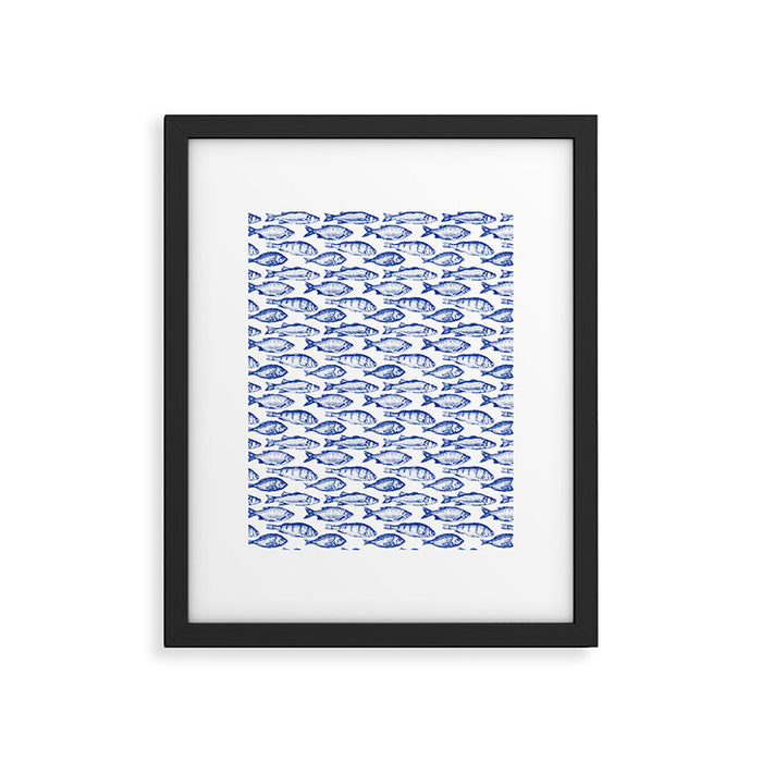 Dark Blue Fish Framed Art Print Gallery Image 1