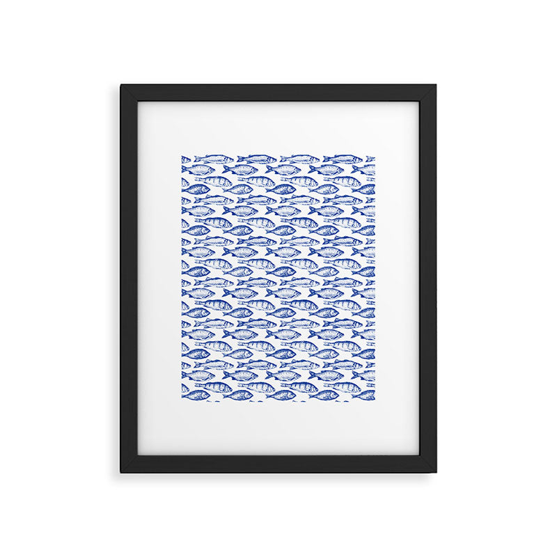Dark Blue Fish Framed Art Print Gallery Image 6