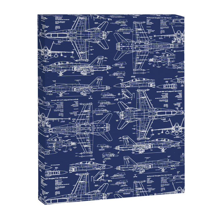F-18 Blueprints Canvas Print Gallery Image 1