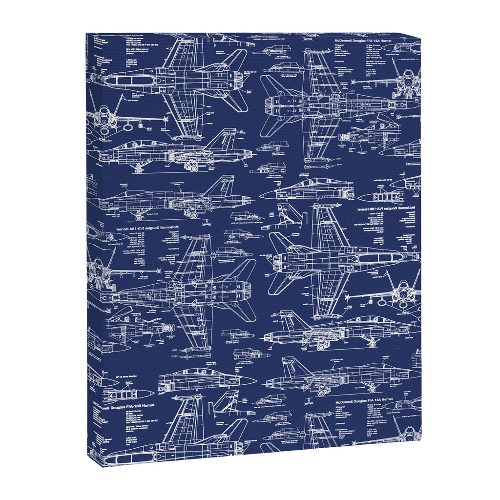 F-18 Blueprints Canvas Print Gallery Image 8