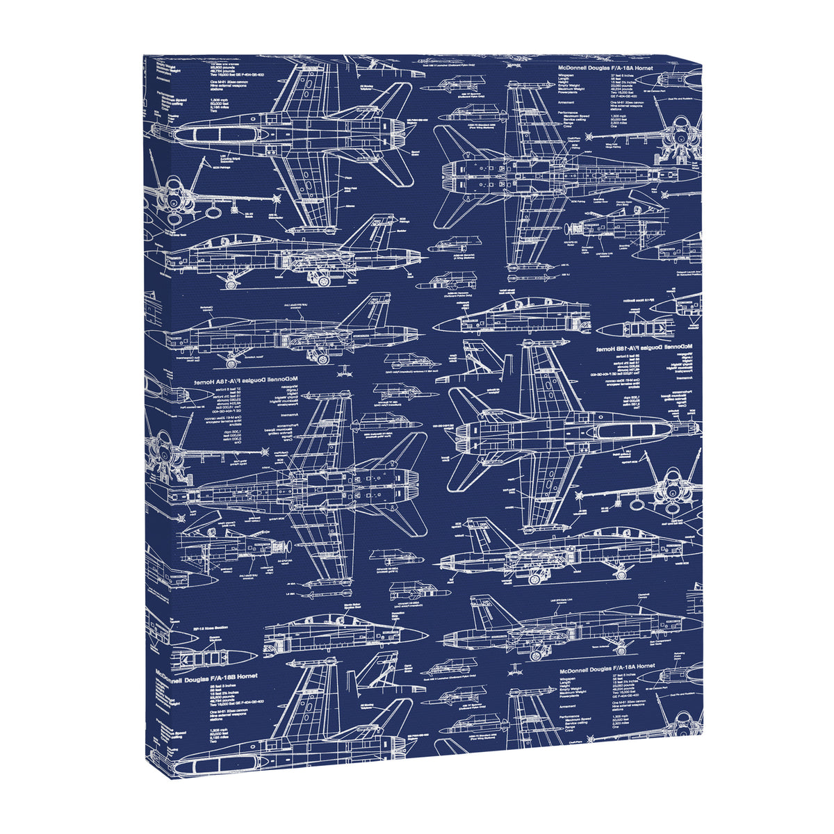 F-18 Blueprints Canvas Print Gallery Image 8