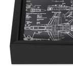 F-18 Blueprints // Charcoal-Grey Framed Canvas Print Gallery Image 3