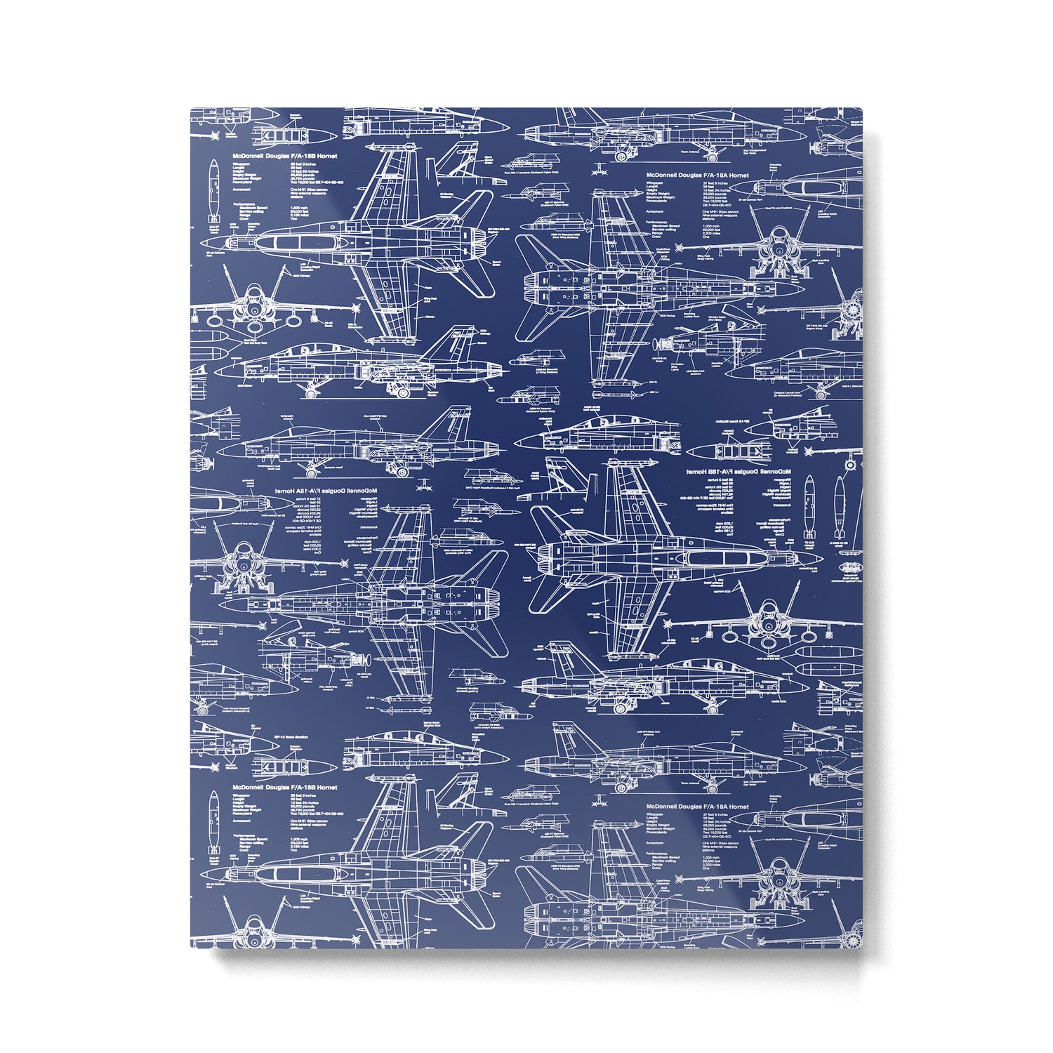 F-18 Blueprints Metal Print Gallery Image 6