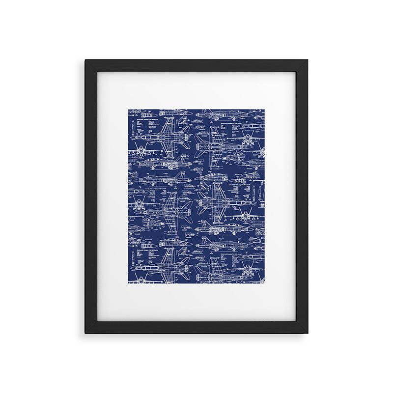F-18 Blueprints Framed Art Print Gallery Image 6