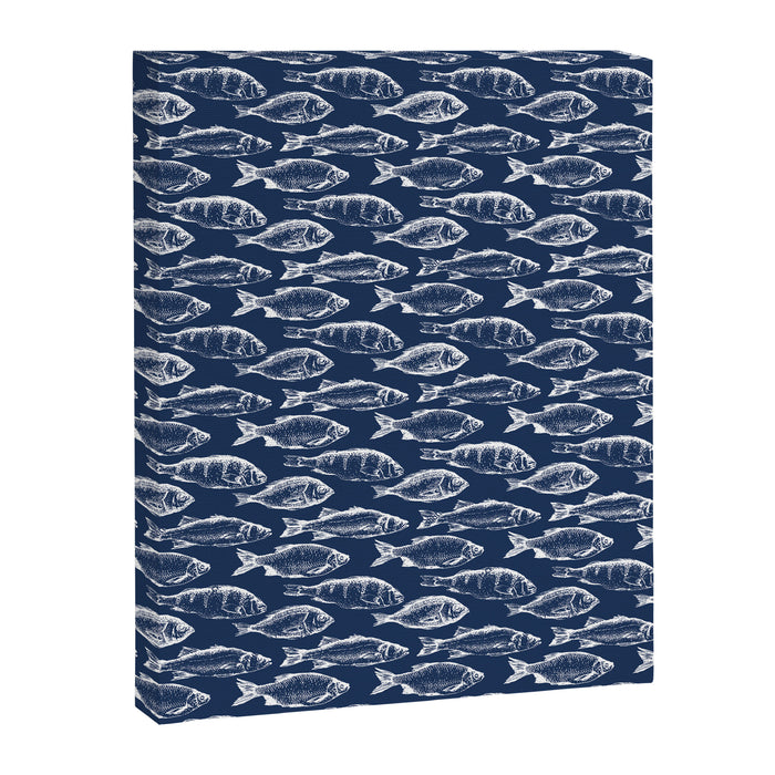 Fish // Navy Blue Canvas Print Gallery Image 1