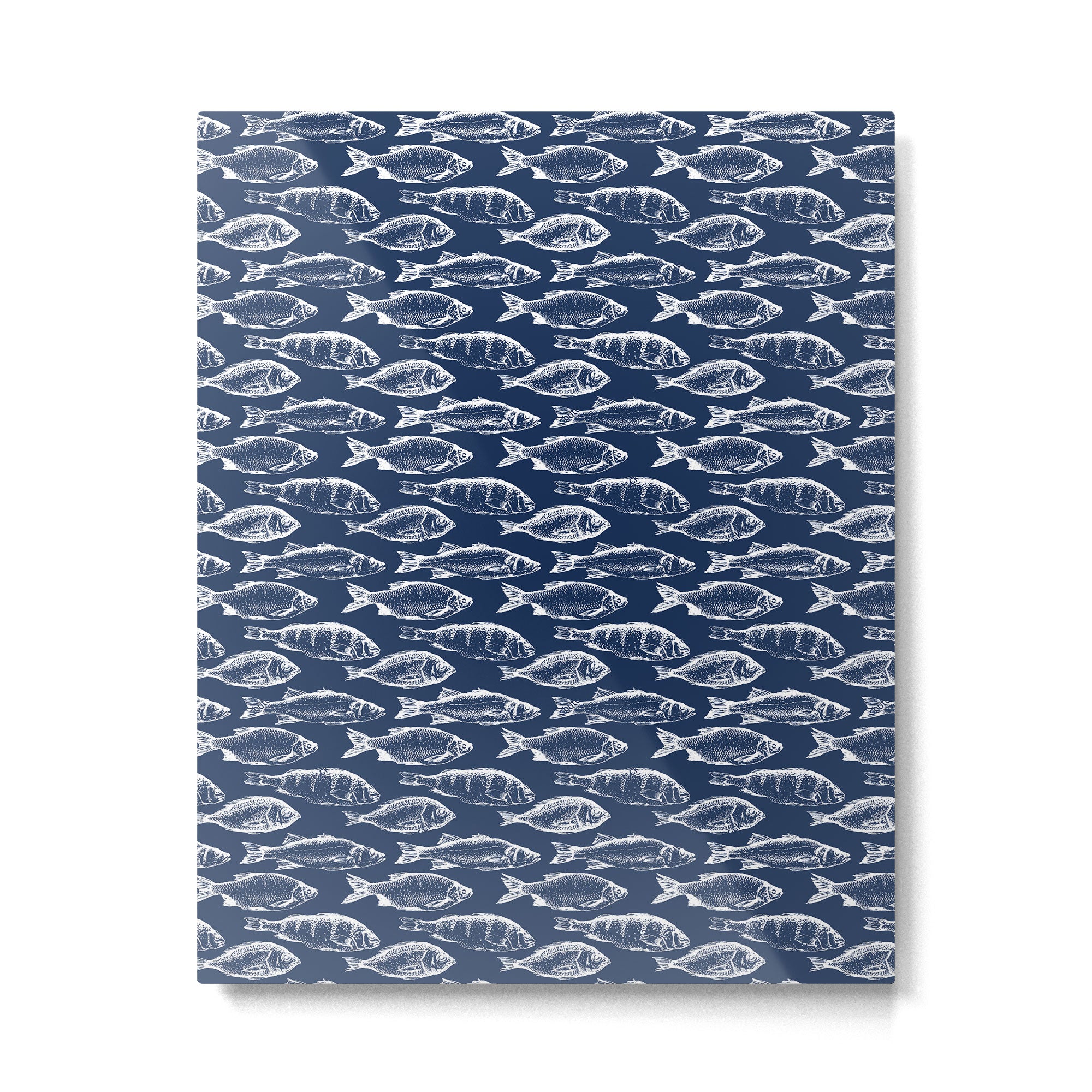 Fish // Navy Blue Metal Print Gallery Image 6