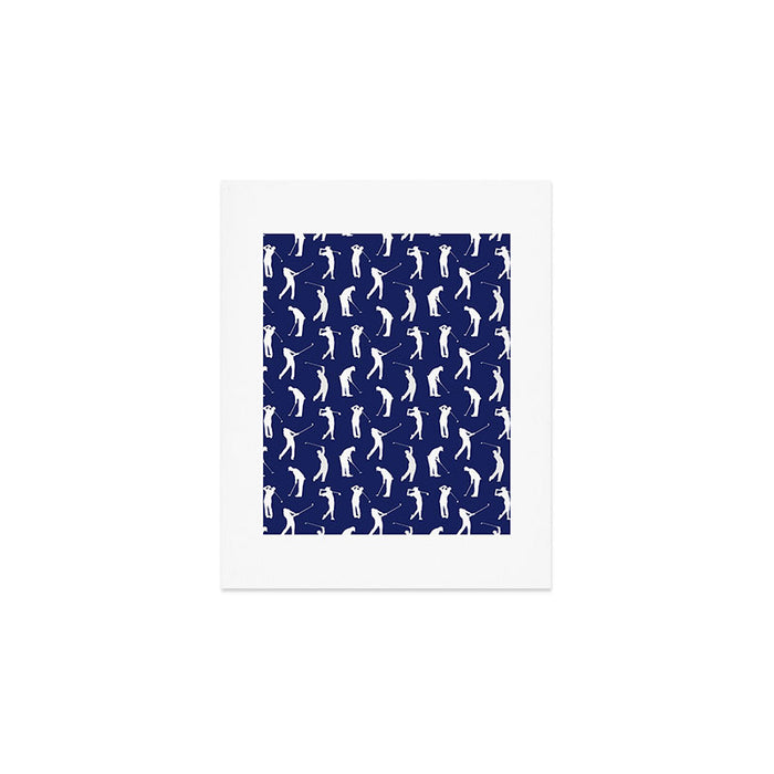 Golfers // Midnight Blue Art Print Gallery Image 1