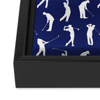 Golfers // Midnight Blue Framed Canvas Print Gallery Image 3