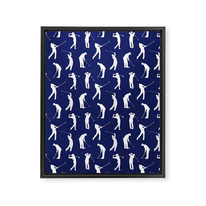 Golfers // Midnight Blue Framed Canvas Print Gallery Image 6