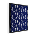 Golfers // Midnight Blue Framed Canvas Print Gallery Image 2