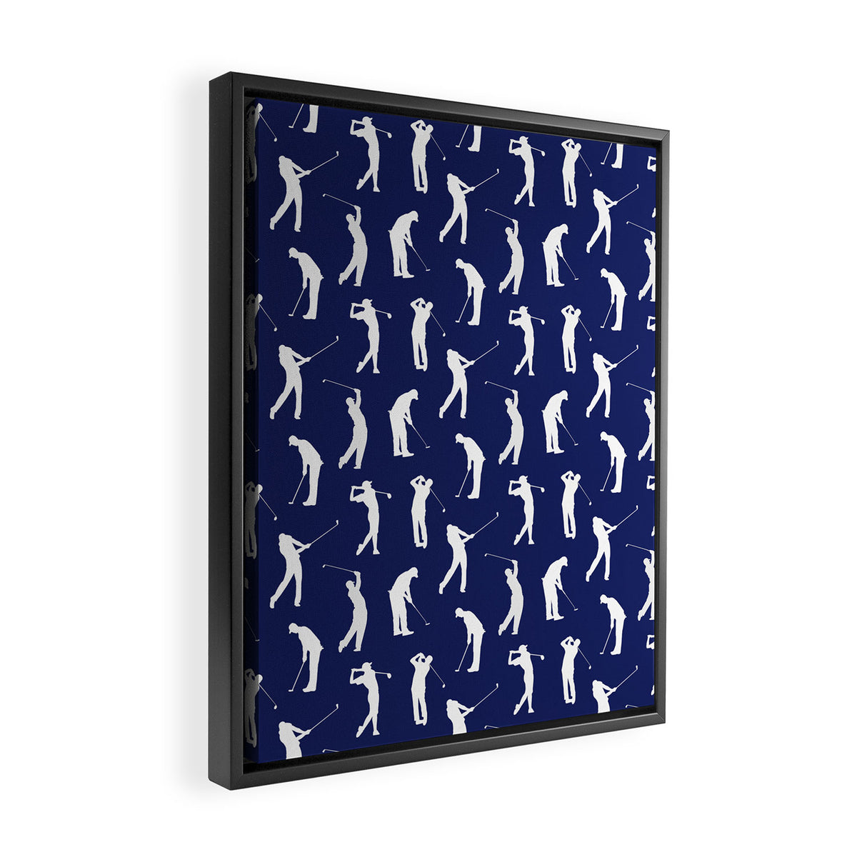 Golfers // Midnight Blue Framed Canvas Print Gallery Image 2