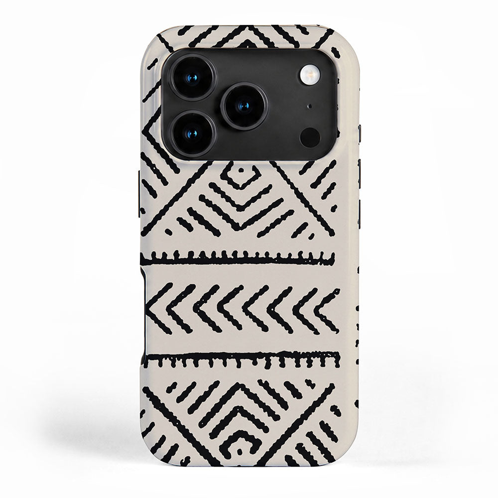 Line Mud Cloth // Bone iPhone Case Gallery Image 1