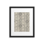 Line Mud Cloth // Bone Framed Art Print Gallery Image 6