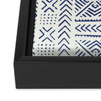 Line Mud Cloth // Ivory & Navy Framed Canvas Print Gallery Image 3