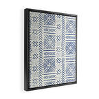 Line Mud Cloth // Ivory & Navy Framed Canvas Print Gallery Image 2