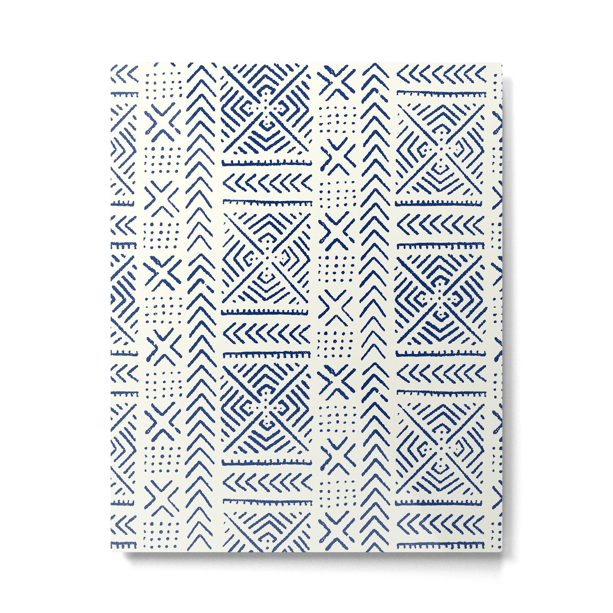 Line Mud Cloth // Ivory & Navy Metal Print Gallery Image 6