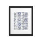Line Mud Cloth // Ivory & Navy Framed Art Print Gallery Image 6