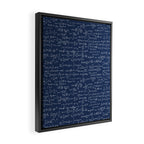 Math Equations // Navy Framed Canvas Print Gallery Image 2