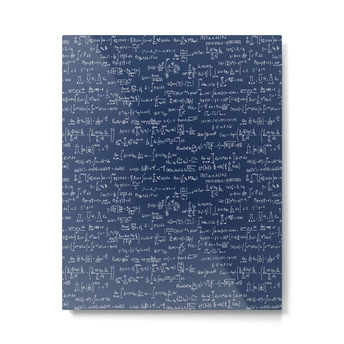 Math Equations // Navy Metal Print Gallery Image 1