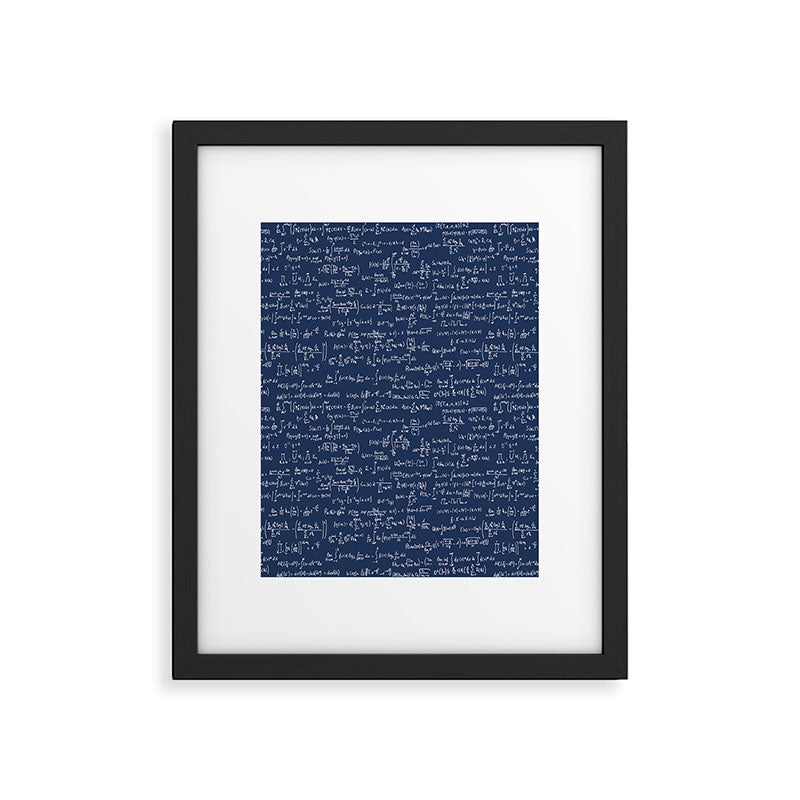 Math Equations // Navy Framed Art Print Gallery Image 6