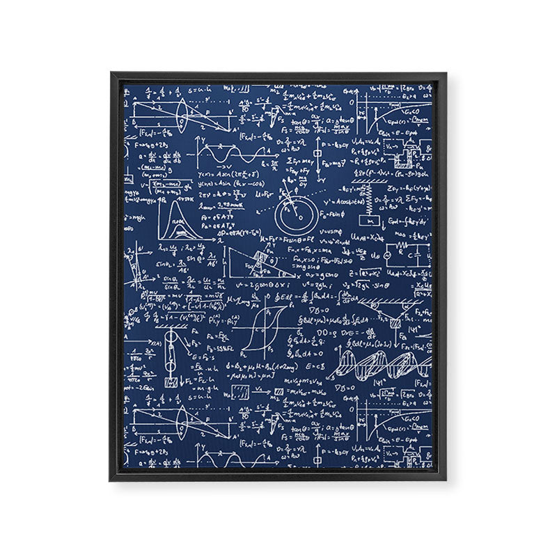 Physics Equations // Navy Framed Canvas Print Gallery Image 8