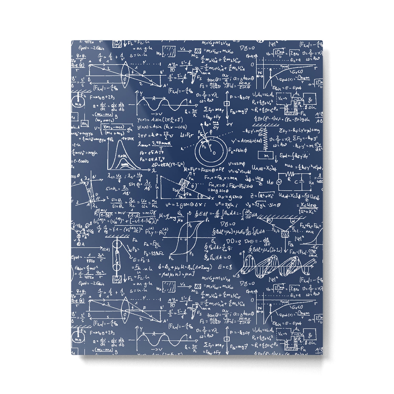 Physics Equations // Navy Metal Print Gallery Image 6