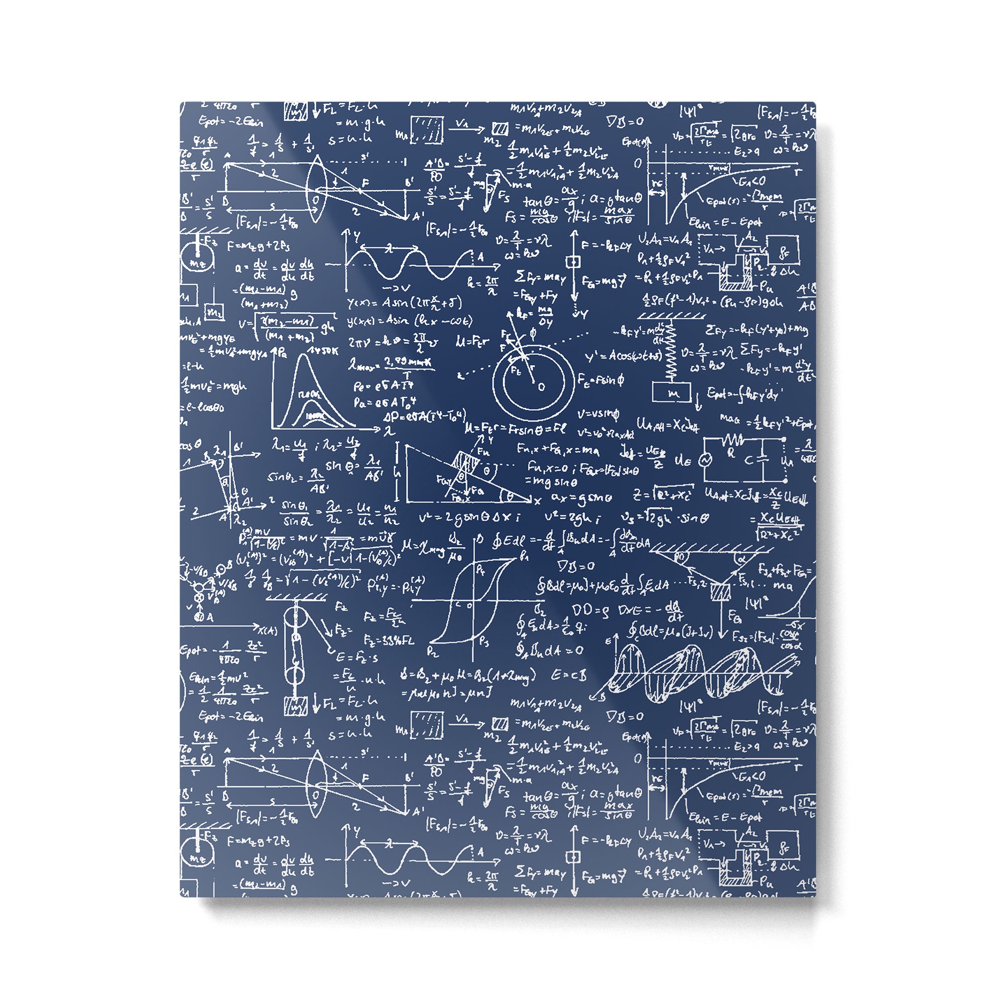 Physics Equations // Navy Metal Print Gallery Image 6