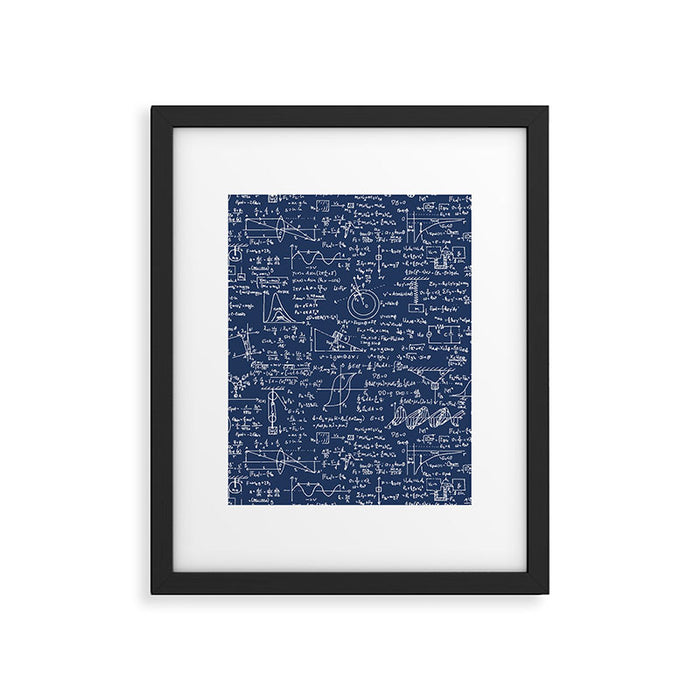 Physics Equations // Navy Framed Art Print Gallery Image 1