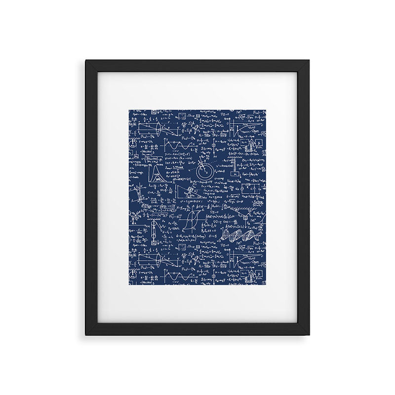 Physics Equations // Navy Framed Art Print Gallery Image 6