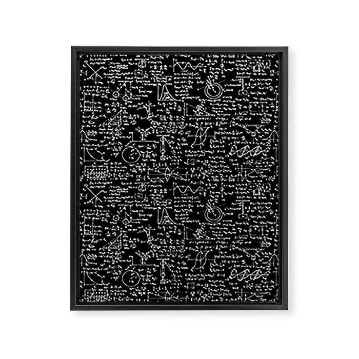 Physics Equations on Chalkboard Framed Canvas Print Gallery Image 1