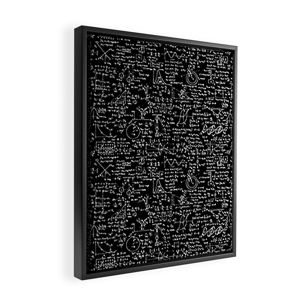 Physics Equations on Chalkboard Framed Canvas Print Gallery Image 2
