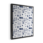 Railroad Symbols // Navy Blue Framed Canvas Print Gallery Image 2