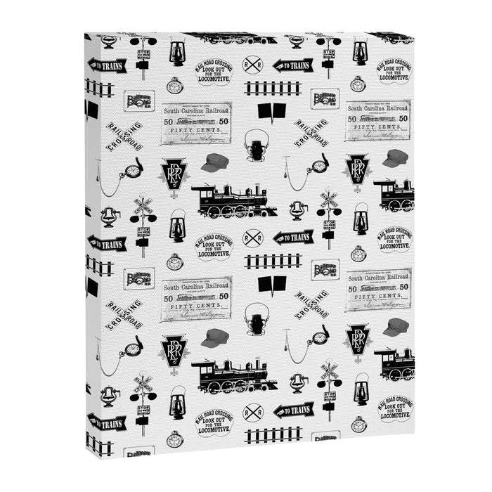 Railroad Symbols on White Canvas Print Gallery Image 1