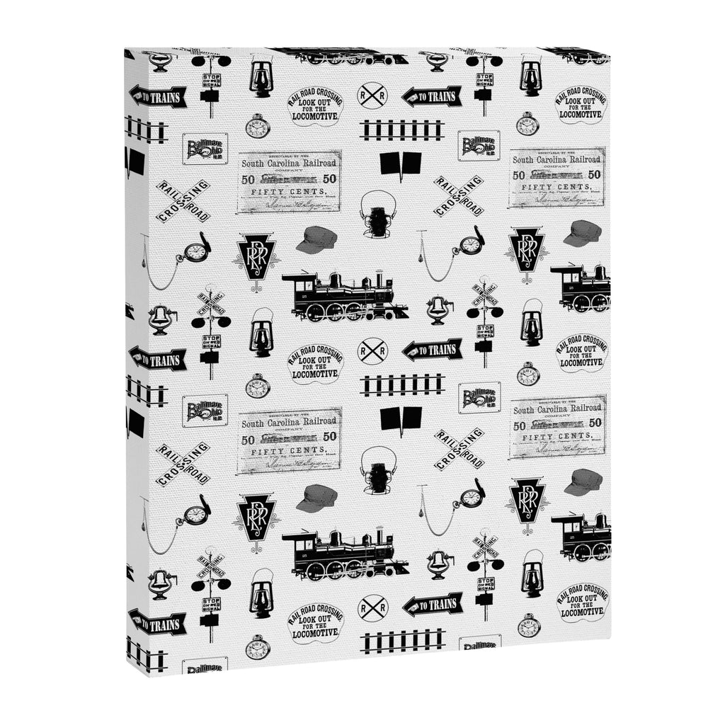 Railroad Symbols on White Canvas Print Gallery Image 8
