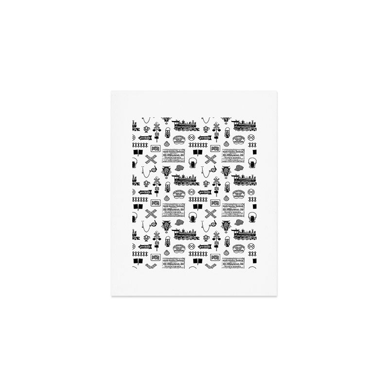 Railroad Symbols on White Art Print Gallery Image 1