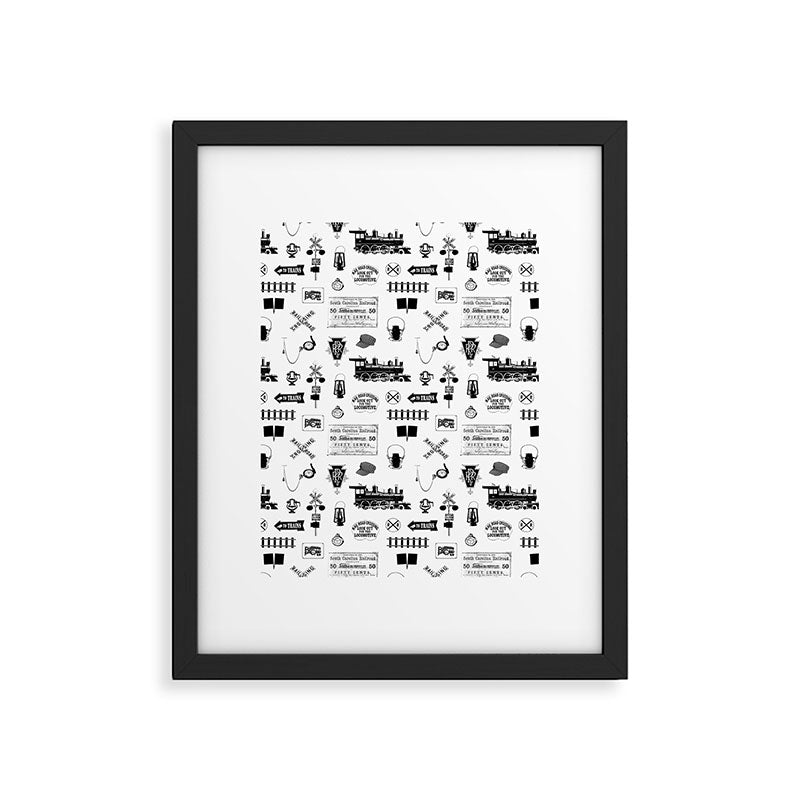 Railroad Symbols on White Framed Art Print Gallery Image 6