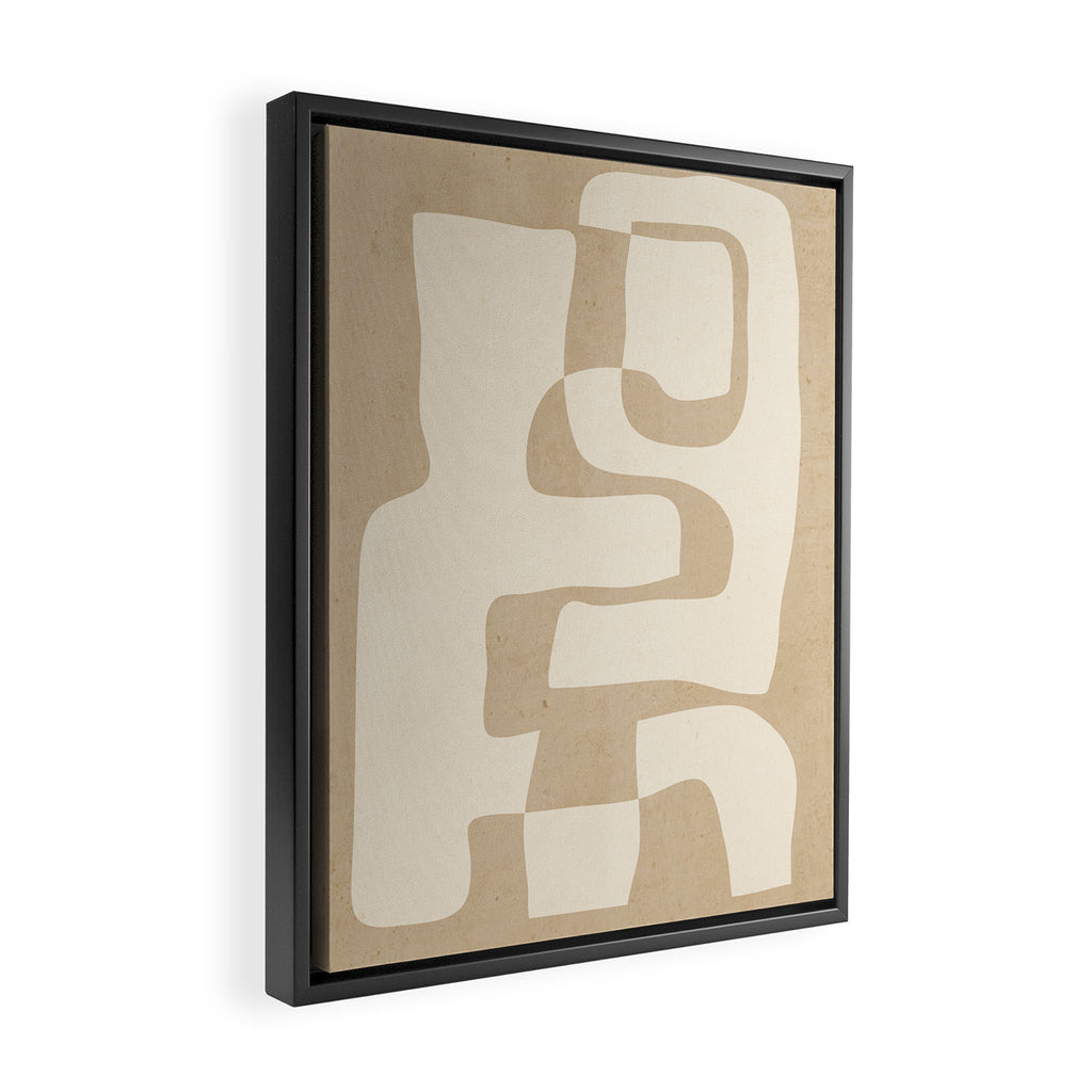 Abstract Art 55/beige Framed Canvas Print Gallery Image 2