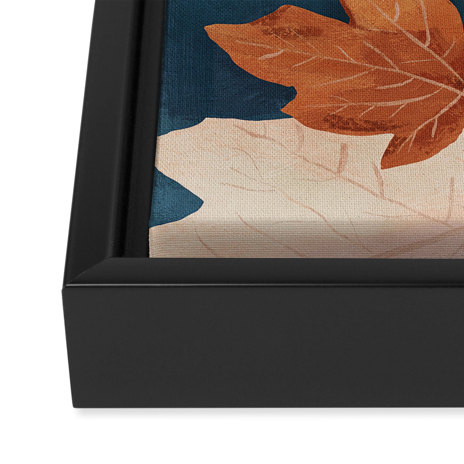 Abstract Art Autumn Leaves Framed Canvas Print Gallery Image 3