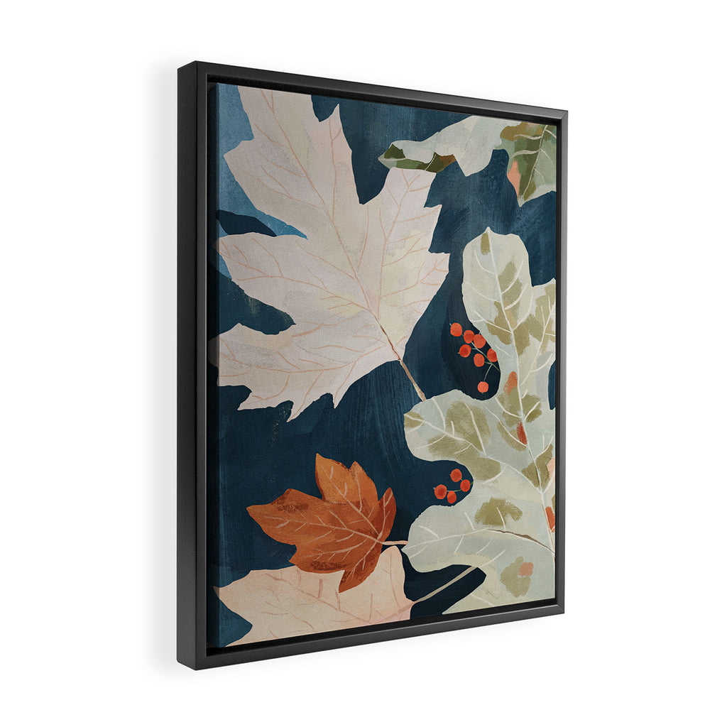 Abstract Art Autumn Leaves Framed Canvas Print Gallery Image 2